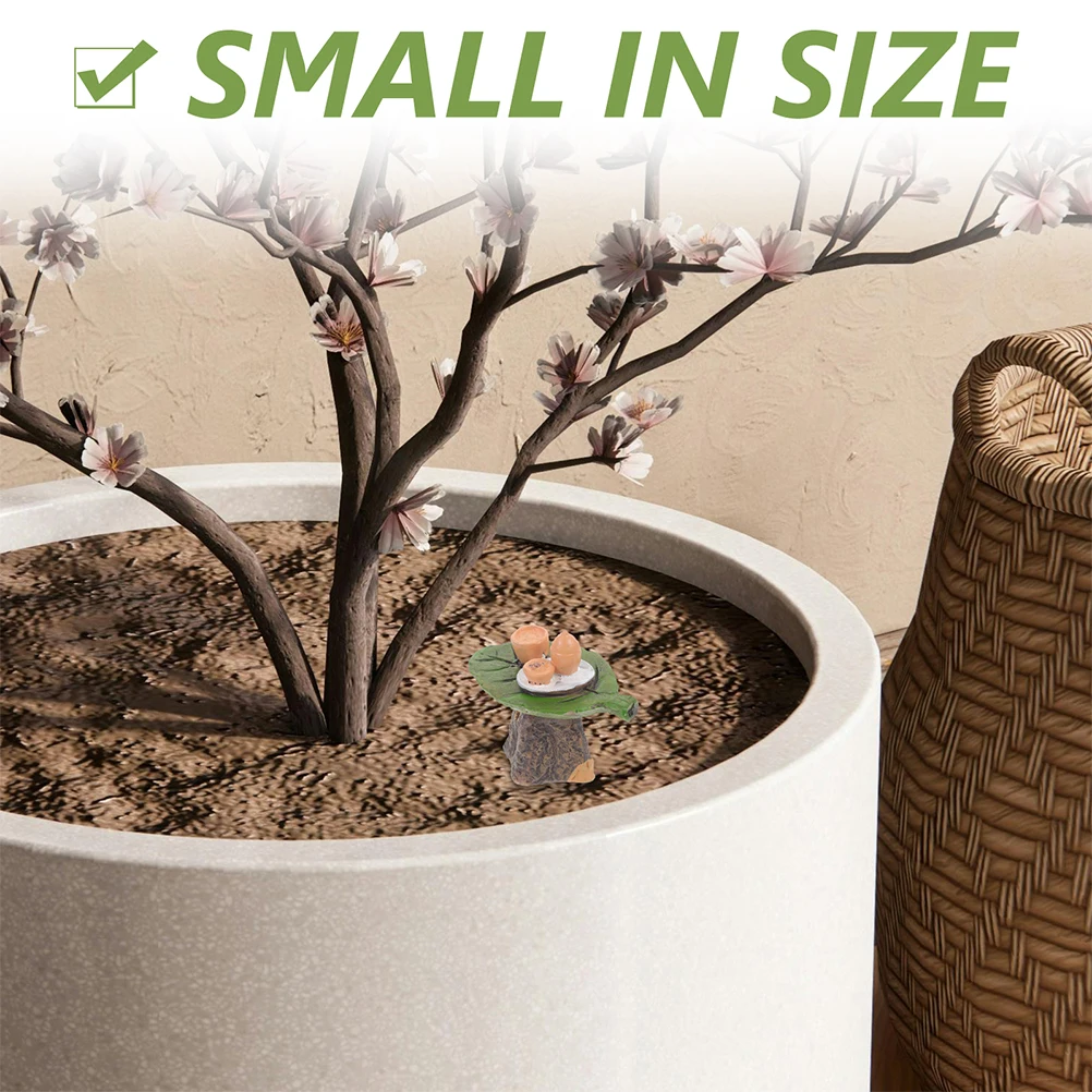 

2 Pcs Bonsai Ornaments Micro Landscape Pretend Tea Table Toy Plant Potted Decor
