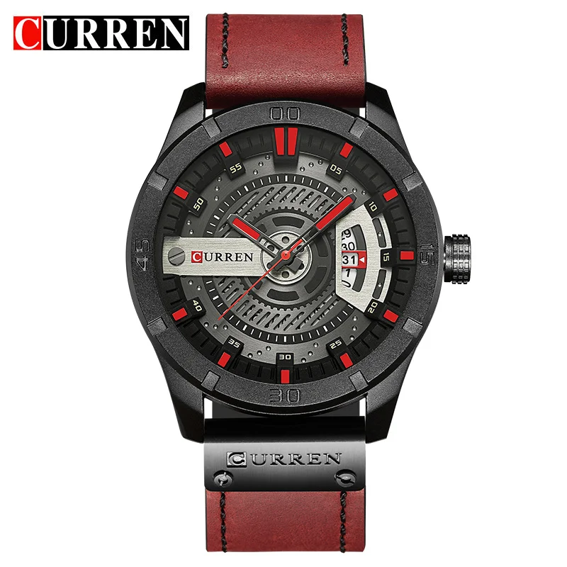 CURREN Top Brand Luxury Fashiong Casual Business Wristwatch Leather Strap Male Clock Military Quartz Men Watches Reloj Hombre