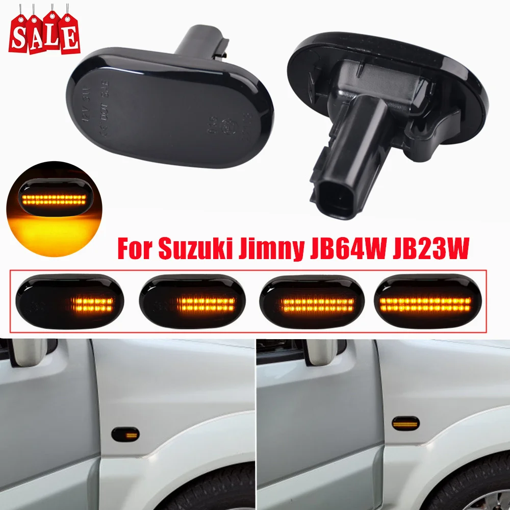 2PCS Dynamic Side Marker Turn Signal Indicator Repeater Light For Suzuki Jimny JB64W JB74 JB23 JB64 For Mazda For Chevrolet