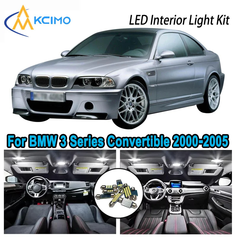 

Bright LED Interior Light Kit for BMW3 Series E46 Convertible Cabrio 2000-2005 Dome Map Trunk Car Lamps with Canbus No Error