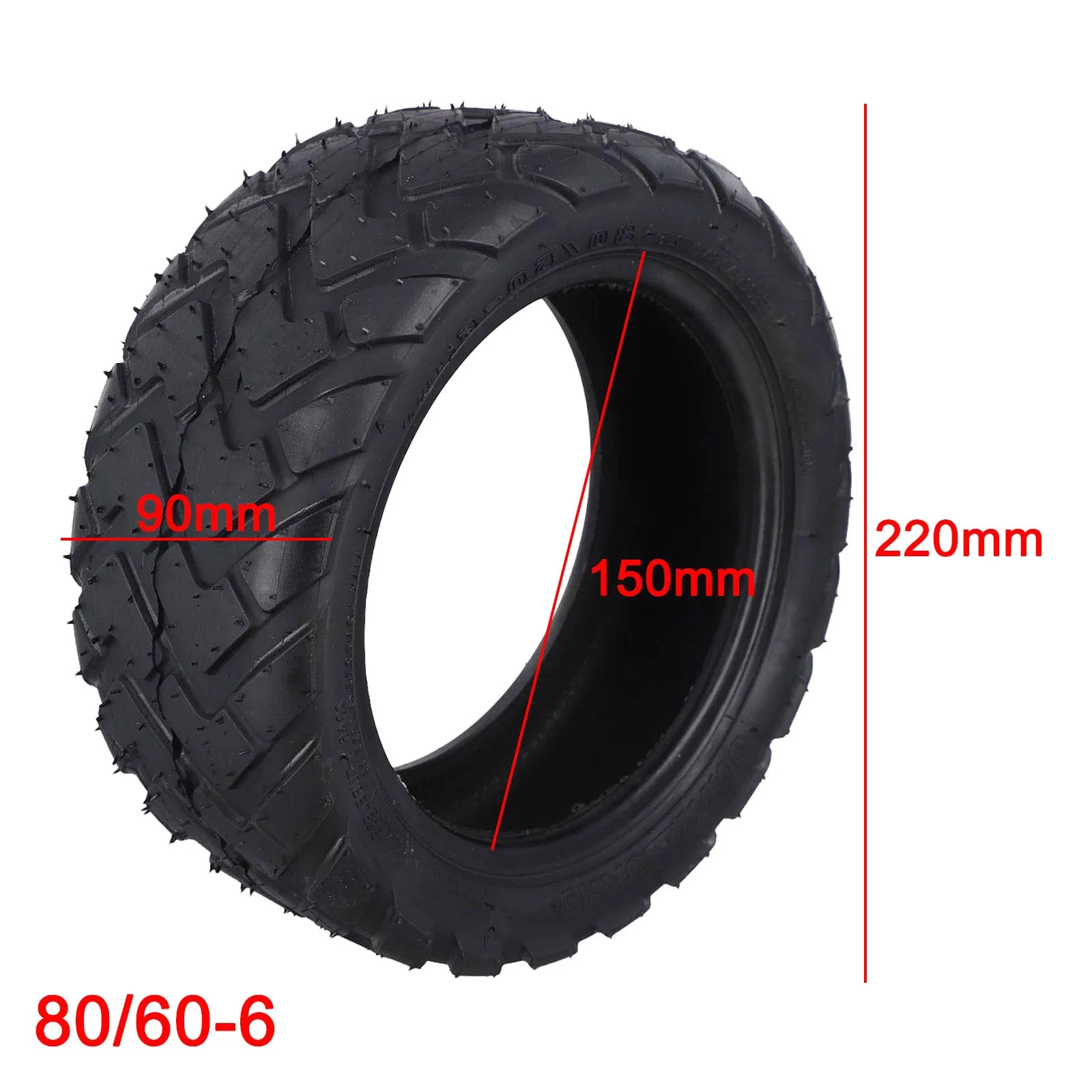 

Electric Scooter Tire Tubeless Tire 80 60-6 Weight About 710g Practical And Convenient Tread Width 90mm Easy Installation