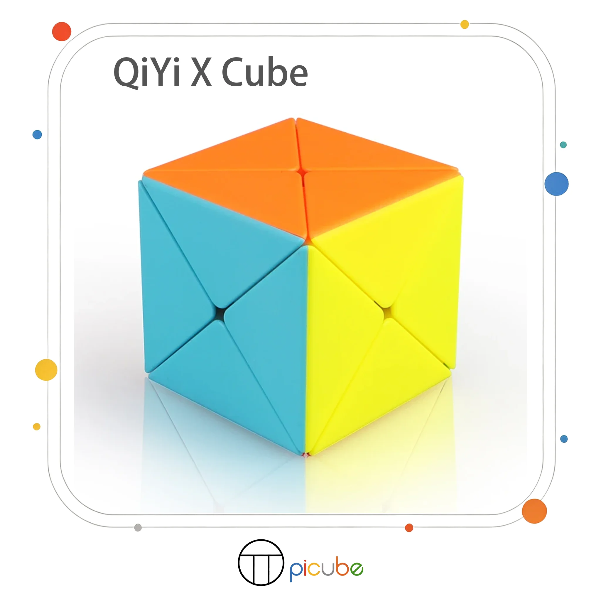 [Picube] QiYi X Cube 2x2 X-shaped Special Shaped Speed Cube Stickerless Irregular Twist Puzzle Stress Relief Gift Toy For Cubers