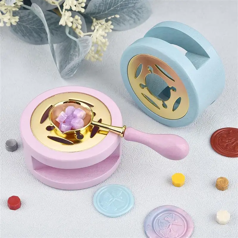 Wax Seal Stamp Set Lacquer Furnace Solid Wood Stove Fire Paint Seal Supplies Wax Spoon Sealing Wax Melting Pot Craft Supplies