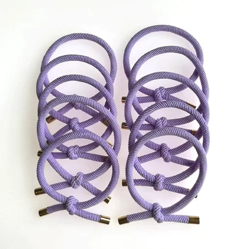 Imagen 2 del producto 10 Uds. Bandas elásticas de goma para el cabello de calidad Multicolor para mujer, coleteros para niñas, accesorios para el cabello chapados en oro