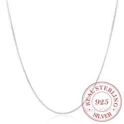 16-30inch Thin Real 925 Sterling Silver 2mm side chain Necklace Women Girls Kids Children 40-75cm Jewelry kolye collares collier