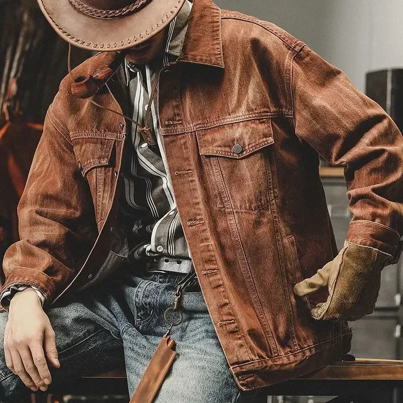 

Autumn Men's Denim Jacket Winter 2024 Cargo Male Jean Coats Clothing Low Cost Original Menswear Designer Joker Y2k Aesthetic