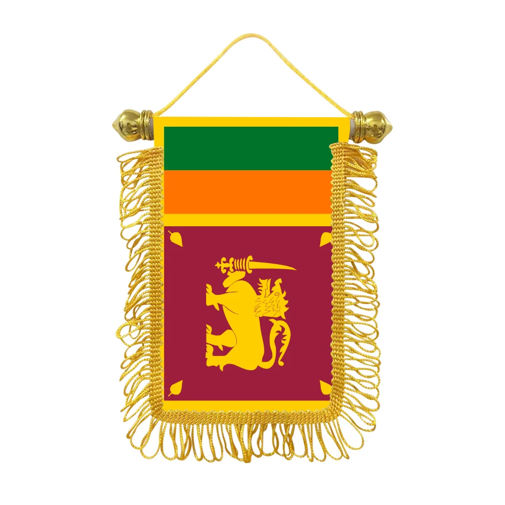 Sri Lanka small hangicng flag 10x15cm triangular flag car decoration hanging flag double-sided pattern with suction cup