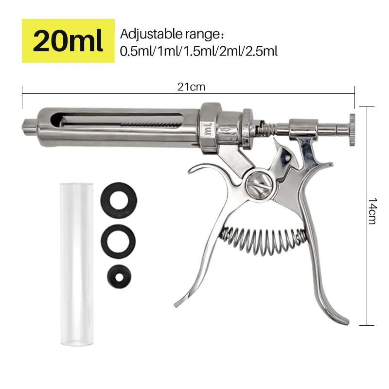 20ml Semi-Automatic Veterinary  Continuous Stainless Steel