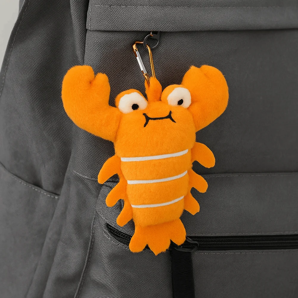 

Soft Lobster Ocean Animal Coin Purse Fluffy Simulation Keychain PP Cotton Hanging Decoration Animal Bag Pendant Card Bag