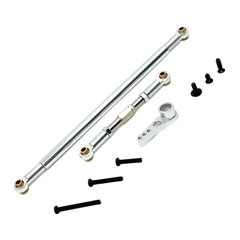 Varilla de enlace de dirección de Metal, varilla de tracción y brazo Servo para MN128 MN86 G500 1/12 coche trepador de control remoto, piezas de mejora