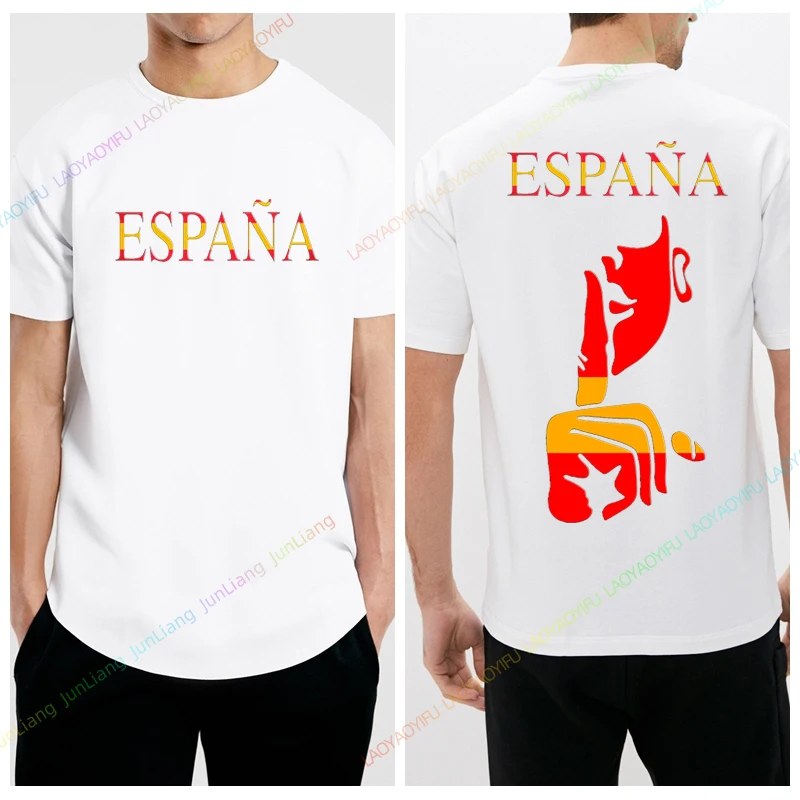 اسبانيا العلم الوطنيين الاسبانيين الرجال النساء موضة قصيرة الأكمام بلايز 100% القطن الشارع الشهير الجرافيك تي شيرت ملابس للرجال 2024 Y2k