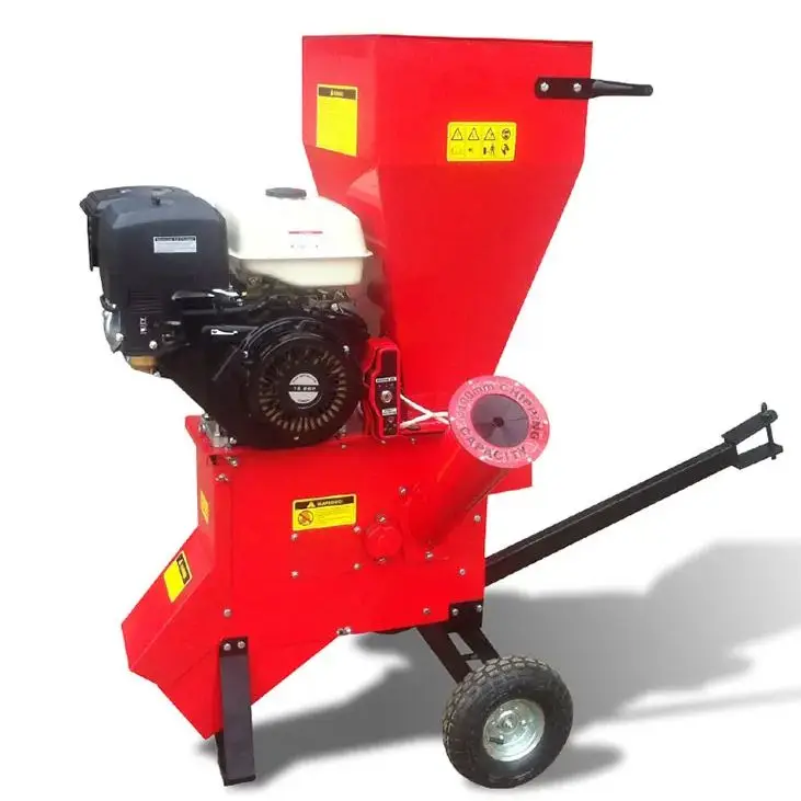 

Мобильный измельчитель древесины на бензиновом двигателе с быстрой настройкой настройки измельчения, легко перемещаемый, для уборки двора и фермы