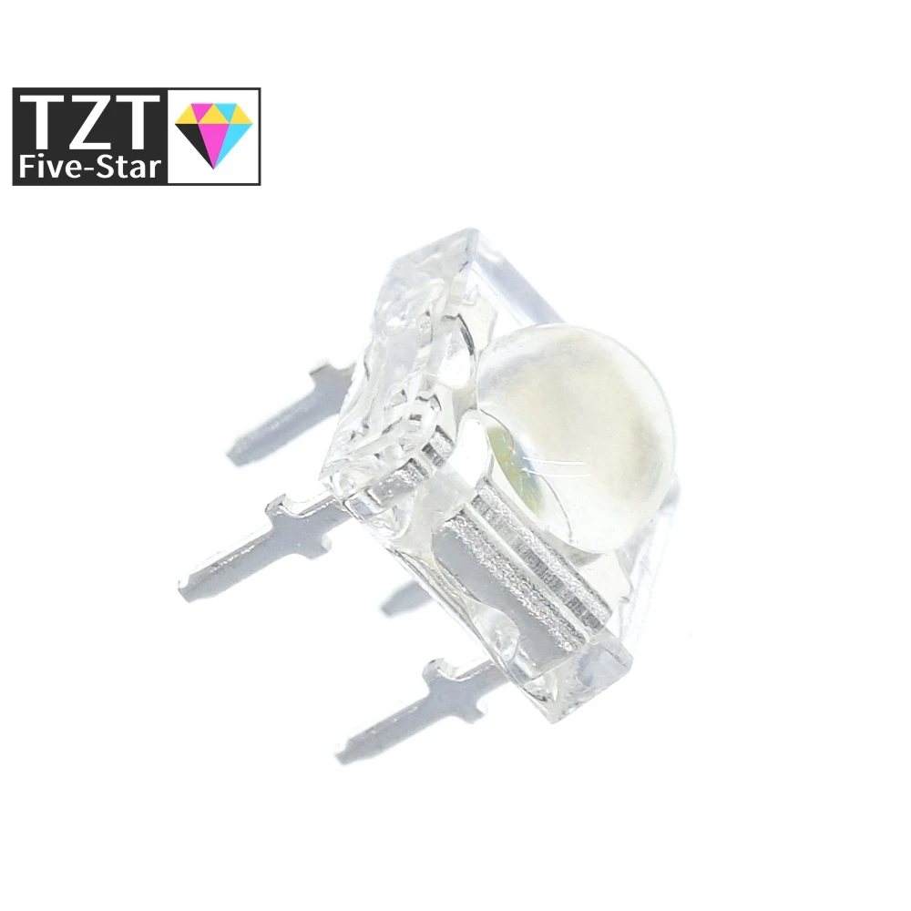 10 قطعة 5 مللي متر F5 سمكة البيرانا LED أبيض أحمر أخضر كهرمان واضح 5 مللي متر LED ديود صمامات باعثة للضوء 4 دبابيس سمكة البيرانا LED الثنائيات السطوع #3