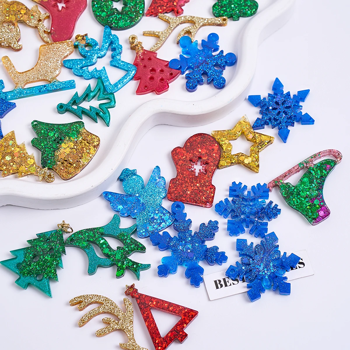 Christmas Earring Pendant Silicone Mold DIY Christmas Elements Epoxy Resin Molds For DIY Ornaments Keychain Charm Jewelry Craft - view 6