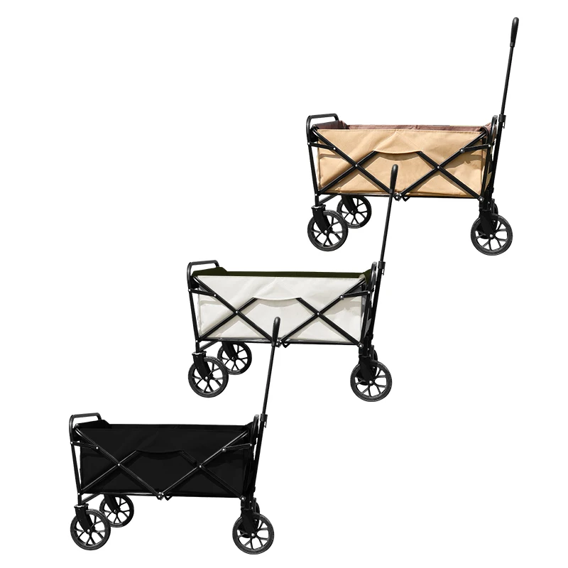 

Outdoor Walk Camping Beach Wagon Cart Foldable Beach Trolley Wagon with 4 Wheels