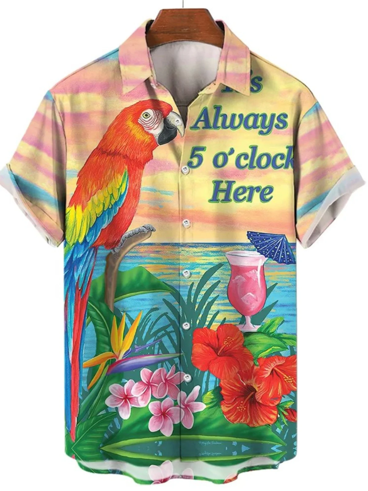 

Men's Casual Printed ort Sve irt Breathable Loose Fit Youthful Summer Faion Thin Material Comfortable Daily Wear