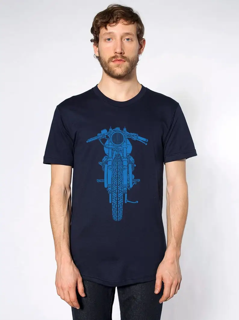 Limited Release Vintage Italian Engineered Cafe Racer V-Twin Motorcycle Short And Long Sleeve Shirt