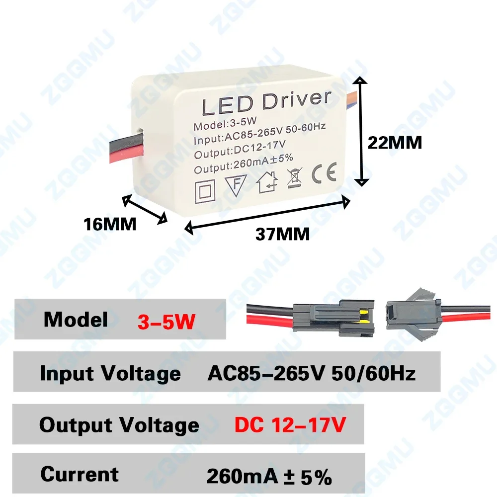 Sterownik LED prąd stały szerokie napięcie DC85-265V 1-3W 4-7W 8-12W 18-24W zasilacz dla majsterkowiczów LED Downlight lampa sufitowa