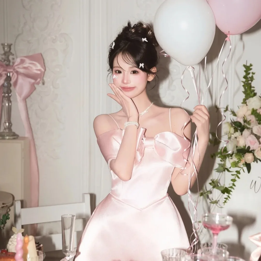 

Pink Princ Dr Ele Wedding Morning Robe Engagement Little Gift Dr Adult Ceremony Thousand Gold Princ Skirt Bir...