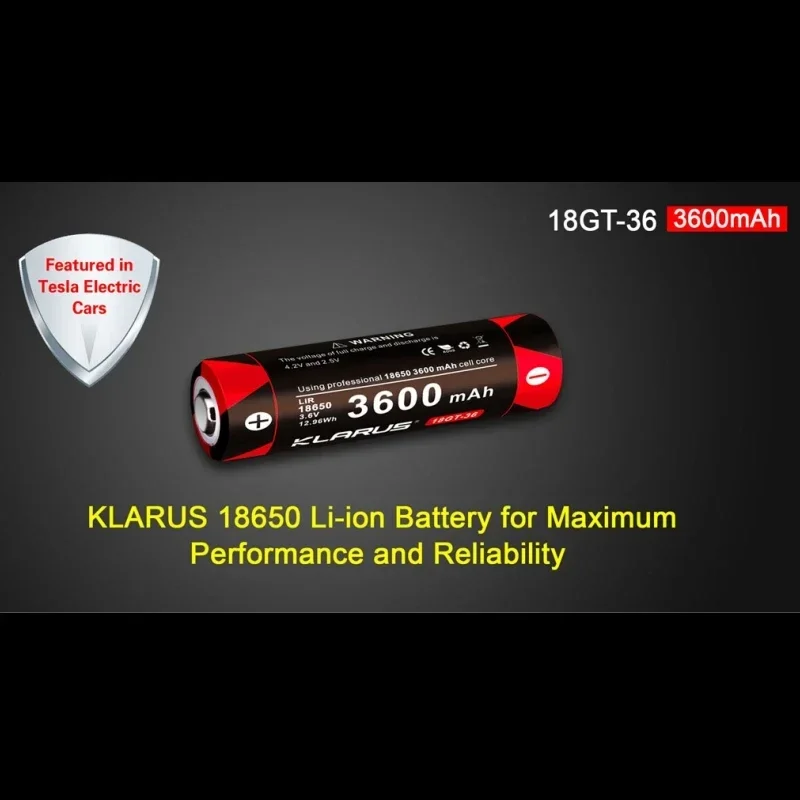 KLARUS 18GT-36 18650 Battery 3600mAh 7A Flashlight battery 18650 Li-ion Battery