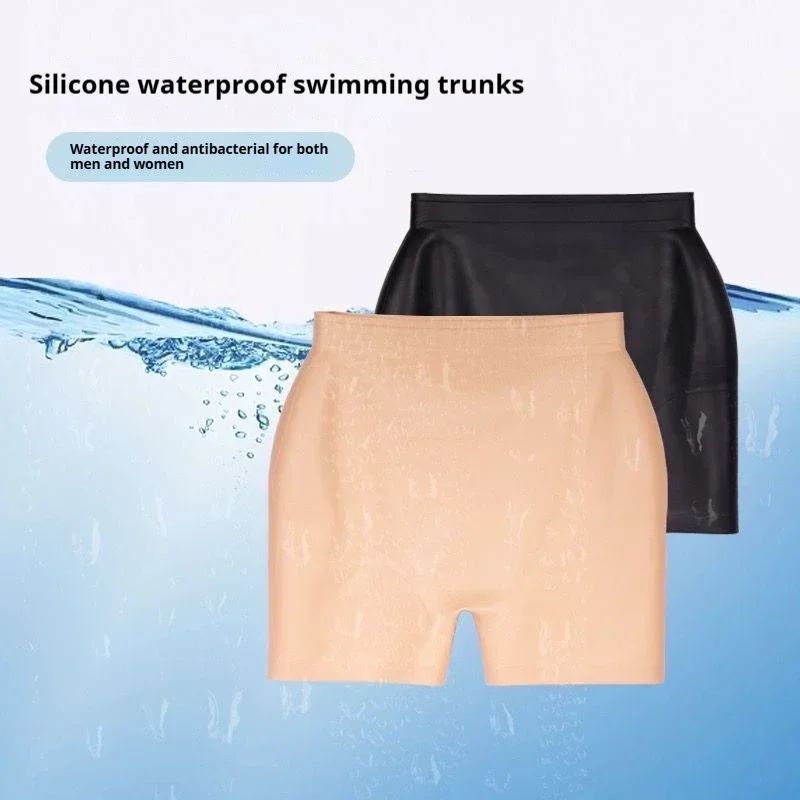 

Swimming Men Pants Silicone Waterproof Women's Rubber Trunks Seaside Swim Boxer Shorts Menstruation Protect Surfing Swimshorts