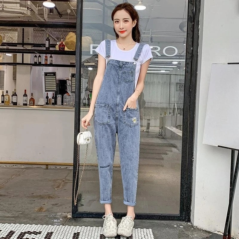 

Women 2026 New Arrival Summer Korean Style Daisy Print Denim Overalls Loose Fit Slimming Thin Fashion Trendy Popular Online