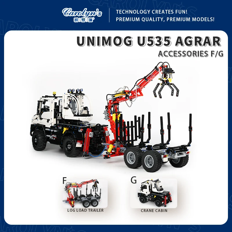 Carolyn's Unimog U535 Agrar Design by Furchtis Off-Road Car Log Load Trailer crane cabin  Digital Instructions Only