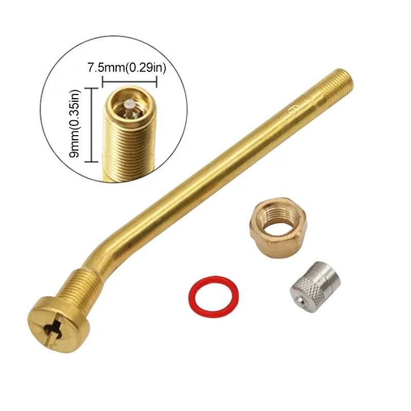 1 Stuk 9.7-10Mm Klepsteel Voor Bus Vrachtwagen Vacuüm Ventiel Mondstuk Puur Koperen Tubeless Klepstelen Voor Grote Auto