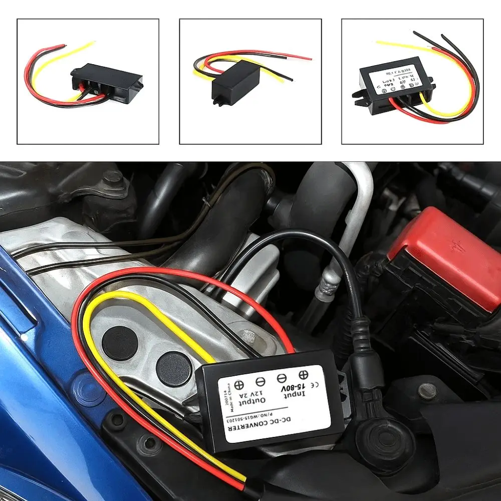 

DC 15V-80V To DC 12V 2A Step-Down Converter Buck Regulator Step-Down Voltage Reducer Voltage Regulator Power Supply