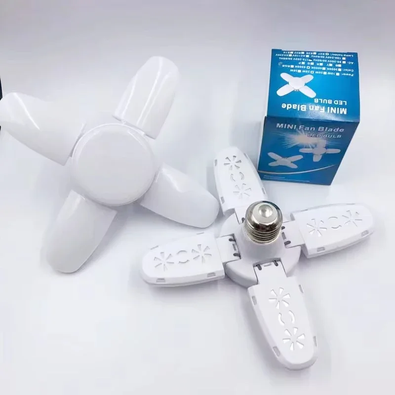 

220 В E27 складная светодиодная лампа в форме вентилятора 40 светодиодов лампочки для дома потолочный светильник склад гараж белый свет 6500K