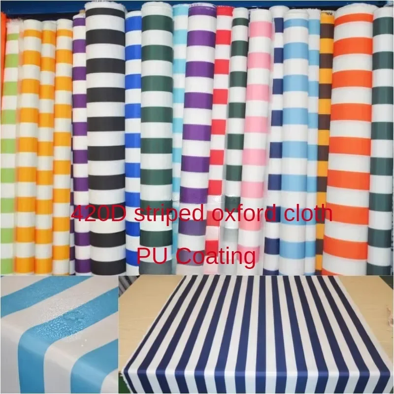 Striped Printed 420D Oxford Fabric Per Meter for Tents Tablecloth Awnings Beach Chairs Diy Sewing Waterproof Cloth Wearable Blue