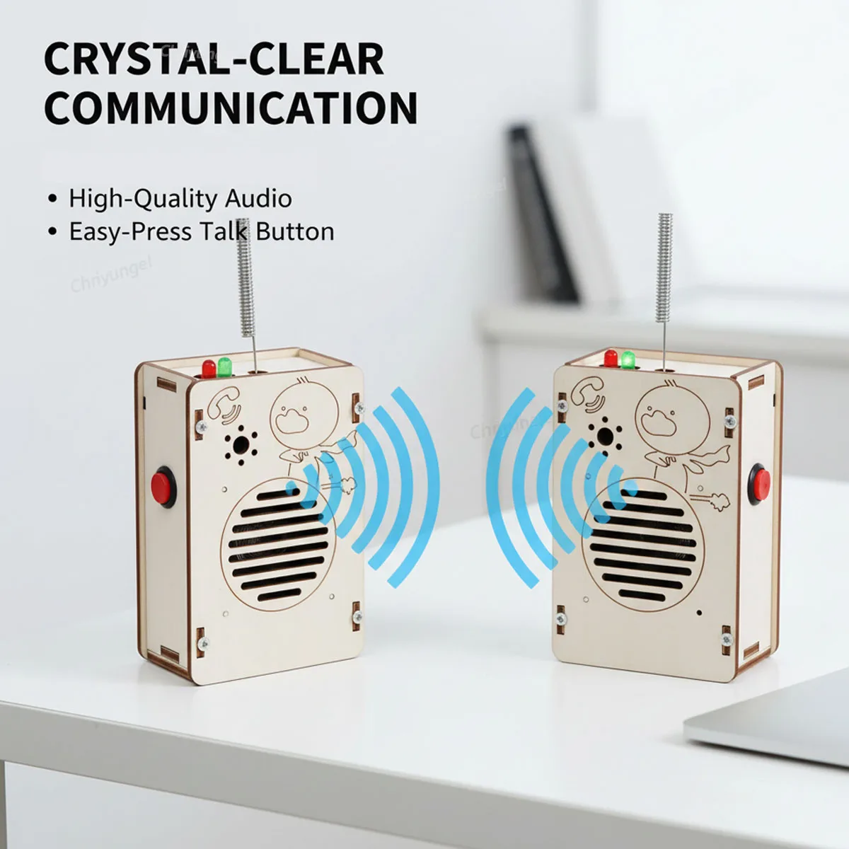 مجموعة أدوات الاتصال اللاسلكي الخشبية للأطفال، لعبة الاتصالات اللاسلكية DIY، هدية تعليمية لمشروع العلوم الجذعية للأطفال