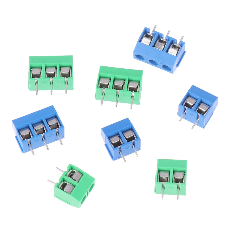 10pcs KF301-2Pin 3Pin 5.0mm Straight Pin Spacing Terminal Block Splice Screw Type PCB Screw Terminal Splicable Connector
