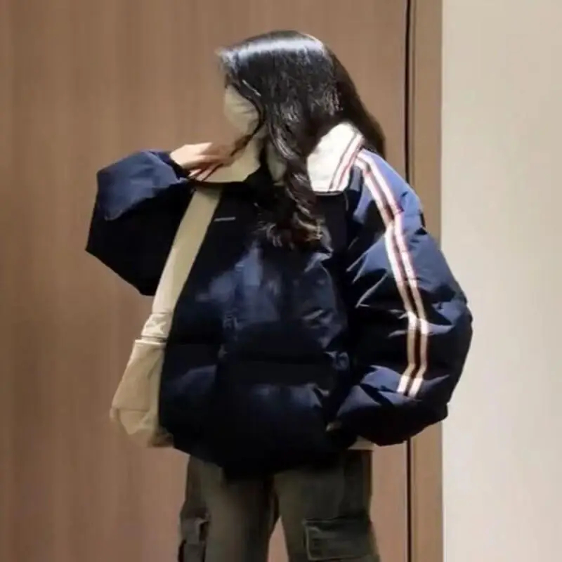 

Американская модная брендовая дизайнерская женская зимняя новинка с вышивкой буквами, повседневная хлопковая куртка для отдыха, универсальная японская женская новинка