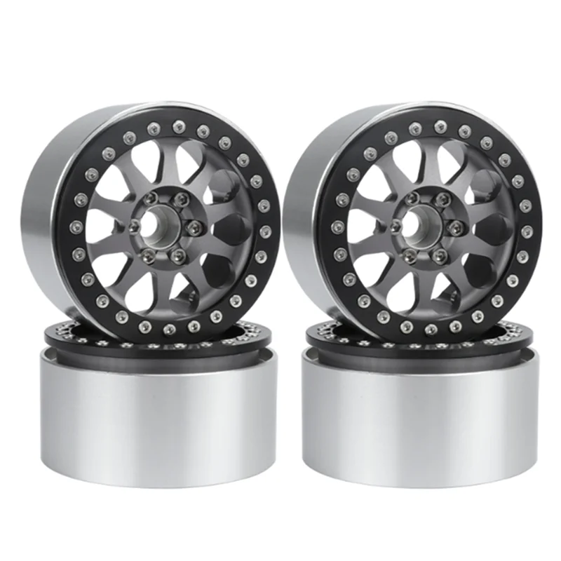 Metal 2.2 Inch Beadlock Wheel Rim for 1/10 RC Crawler Car Axial SCX10 90046 III CAPRA RR10 Wraith RBX10 2.2