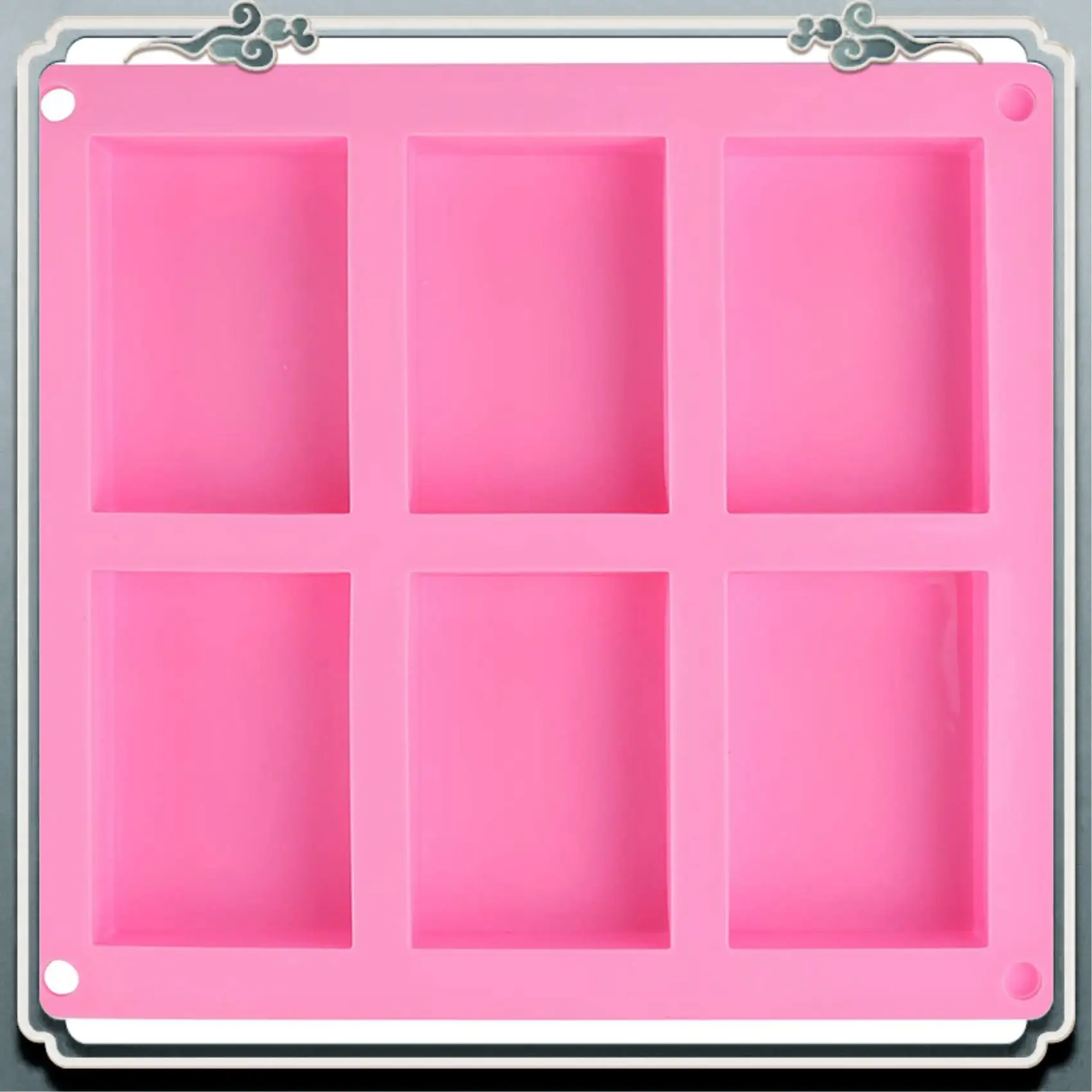 

AC76-24 Pack Silicone Soap Molds - 6 Cavity Rectangle DIY Soap Molds For Cake, Cupcake, Muffin, Coffee Cake, Pudding And Soap