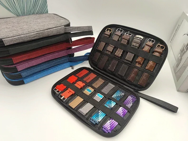 Многофункциональная дорожная сумка для хранения ремешка для часов, портативный чехол, коробка для кабеля передачи данных, водонепроницаемая ткань 300D