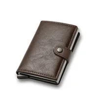 Anti Rfid Bank Credit Card Holder Wallets Men PU Leather Bank ID Cardholder Case Luxury Small Slim Thin Smart Minimalist Wallet