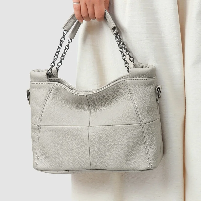 

Fashion Handbag Women Genuine Leather Shoulder Bag Ladies Crossbody Bag Solid Color High Quality Purses Messenger ToteBag