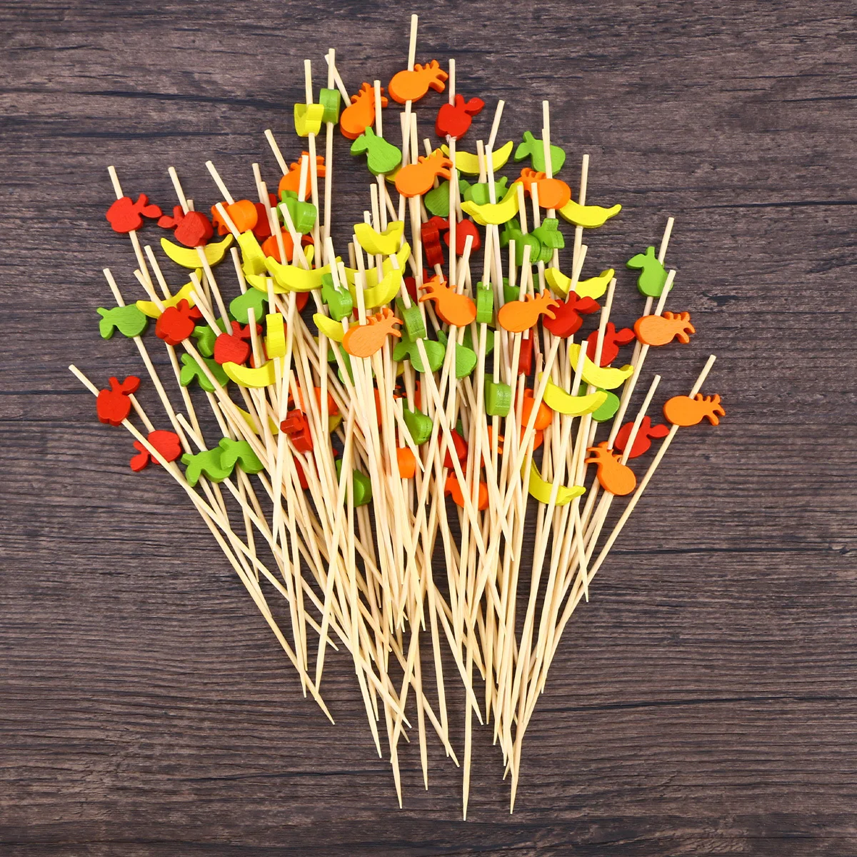 100 шт. Деревянные шпажки, безопасные для еды, 12 см