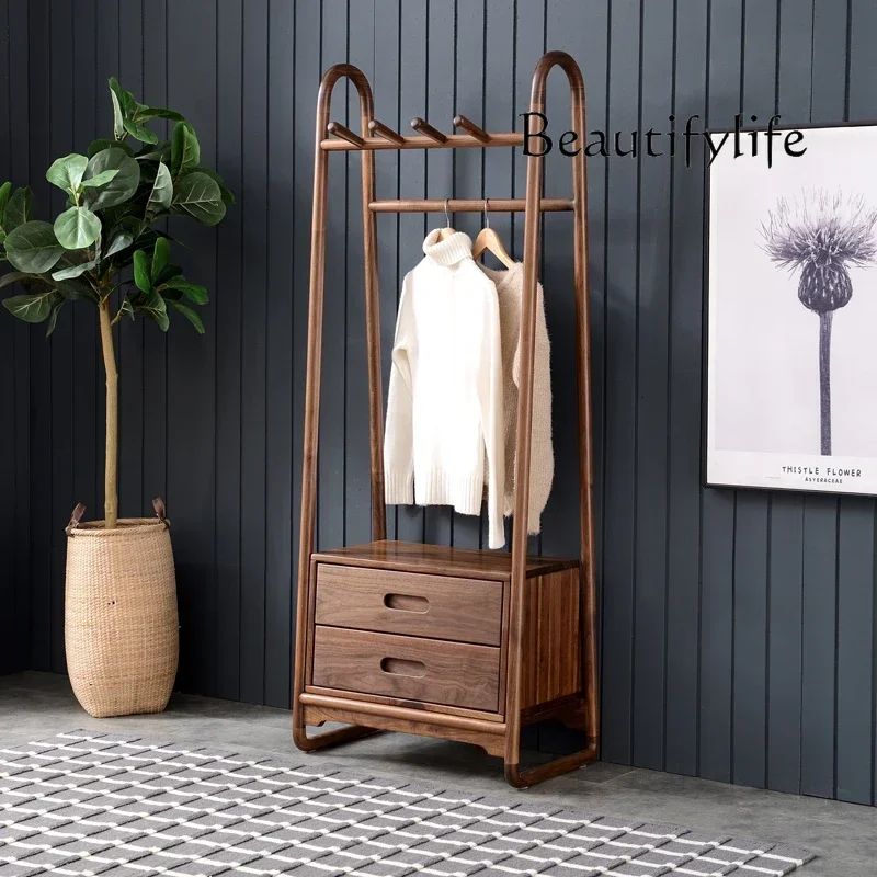 

Напольная вешалка для одежды из массива черного ореха BJ Nordic, от пола до потолка, для спальни и прихожей, мобильная, с функцией хранения X