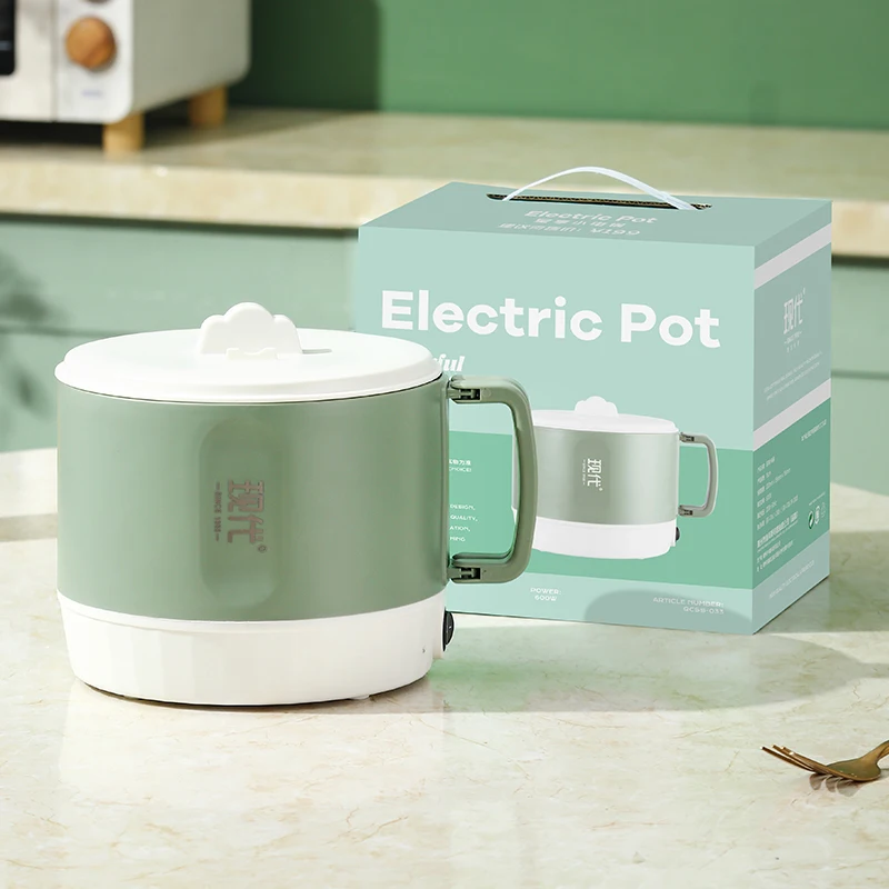 New Trend Green Rice Cooker Non-Stick Inner Tank Portable Foldable Travel Mini Electric Rice Noodle Cooker Steam Hot Pot