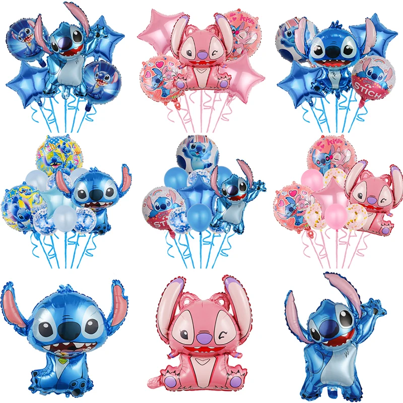 Cartoon Disney Lilo&Stitch Theme Party Foil Balloon Set Baby Shower Boys and Girls Birthday Party Decoration Children's Toy Gift