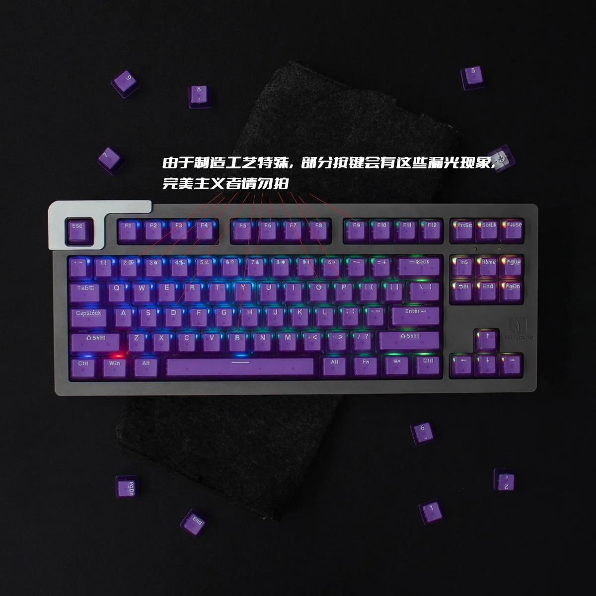 Clear Glacier Keycaps para teclado mecânico, perfil OEM transparente, preto, azul, roxo Anne Pro 2, AULA F75, Ajazz, 130 chaves