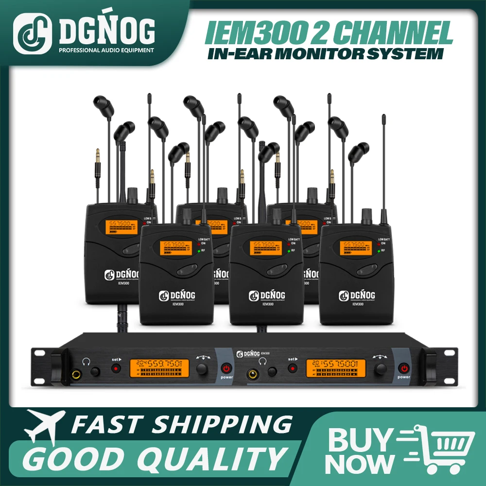 

UHF Stage Wireless In-Ear Monitor System Single Channel Multi Bodypack Receiver Adjustable Frequency IEM Stage Monitor for Stage