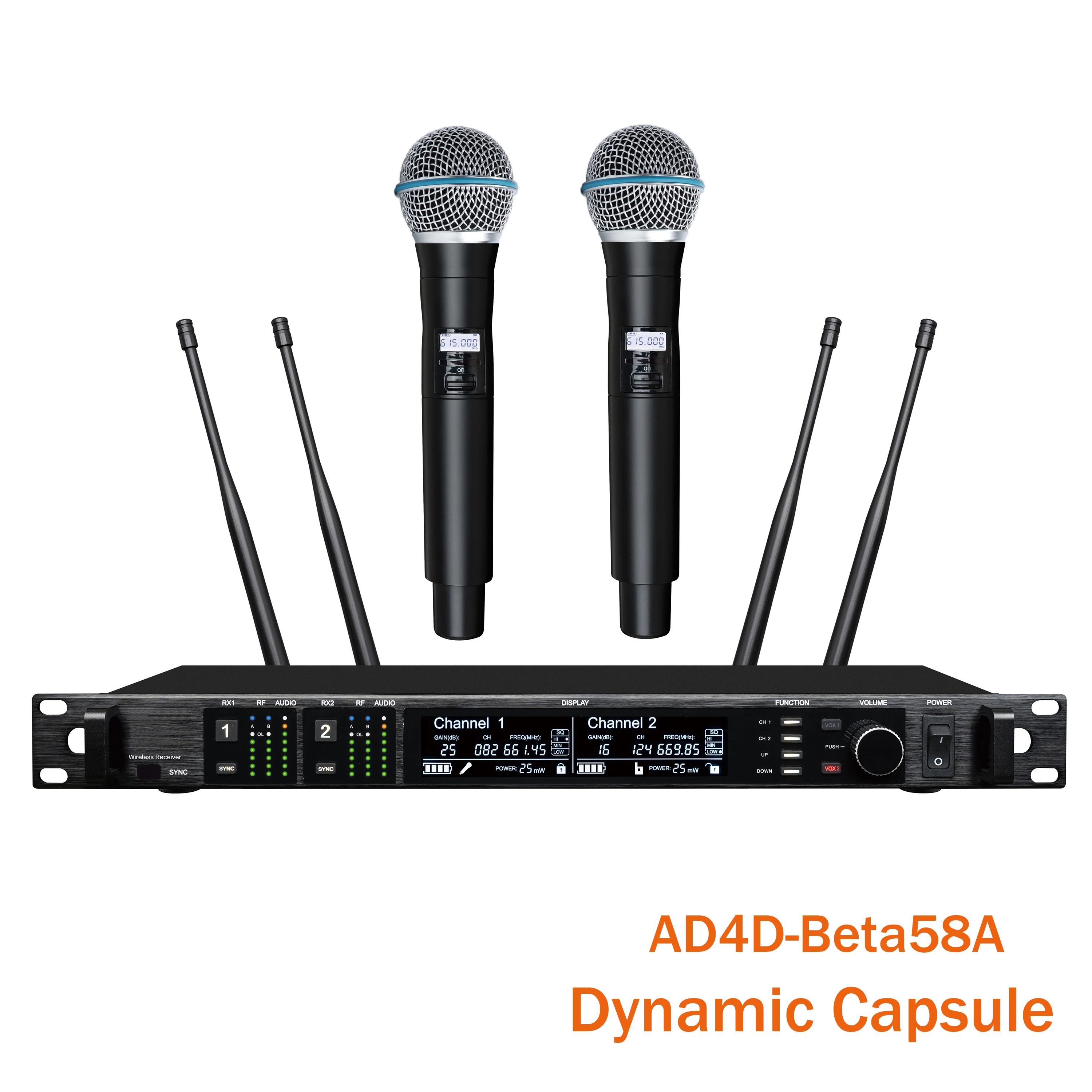 Betagear Wireless Microphone Condensor Beta87 / Beta58A Dynamic Microfone Digital Receiver Fit Original Beta SM Mic Capsule AD4D