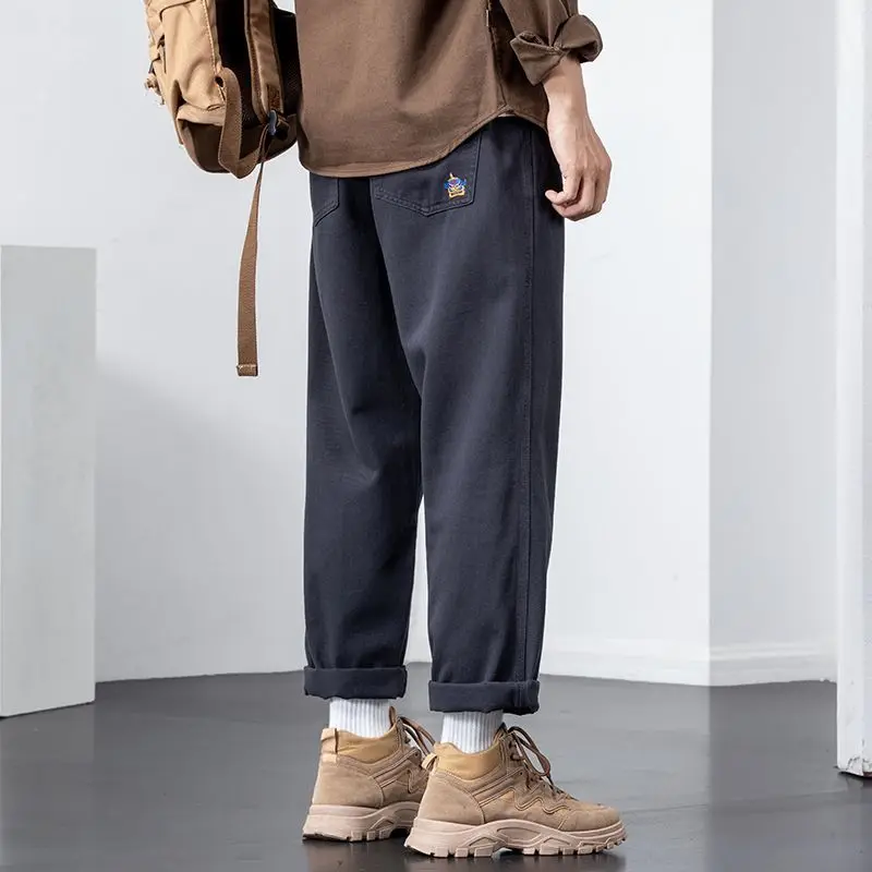 Summer Autumn New Male Loose Casual Harajuku Y2K Ankle Length Cargo Pants Men Elastic Waist All-match Vintage Lantern Trousers