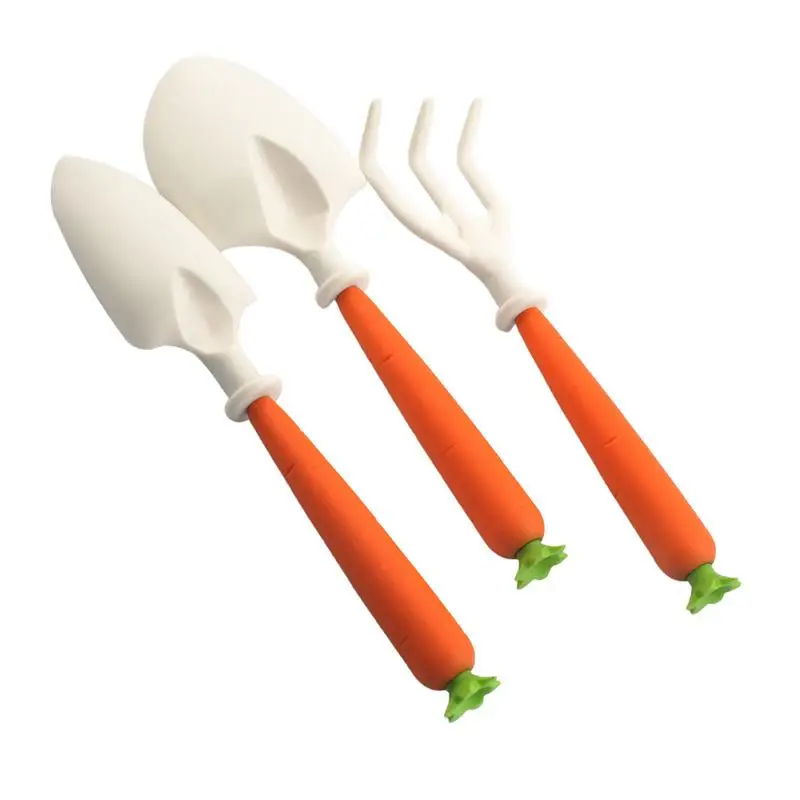 Kids Garden Tool Set Carrot Shaped Handle Cute Garden Tools Set Soil Planting Tools Garden Planting Tools Yard Digging Toys For