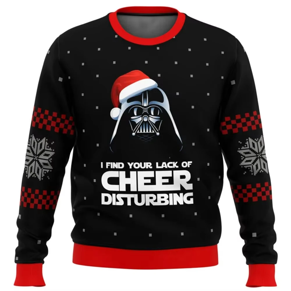 Vader-Pull de Noël à manches longues et col rond pour hommes et femmes, sweat-shirt, haut, vêtements, manque d'encouragement, no