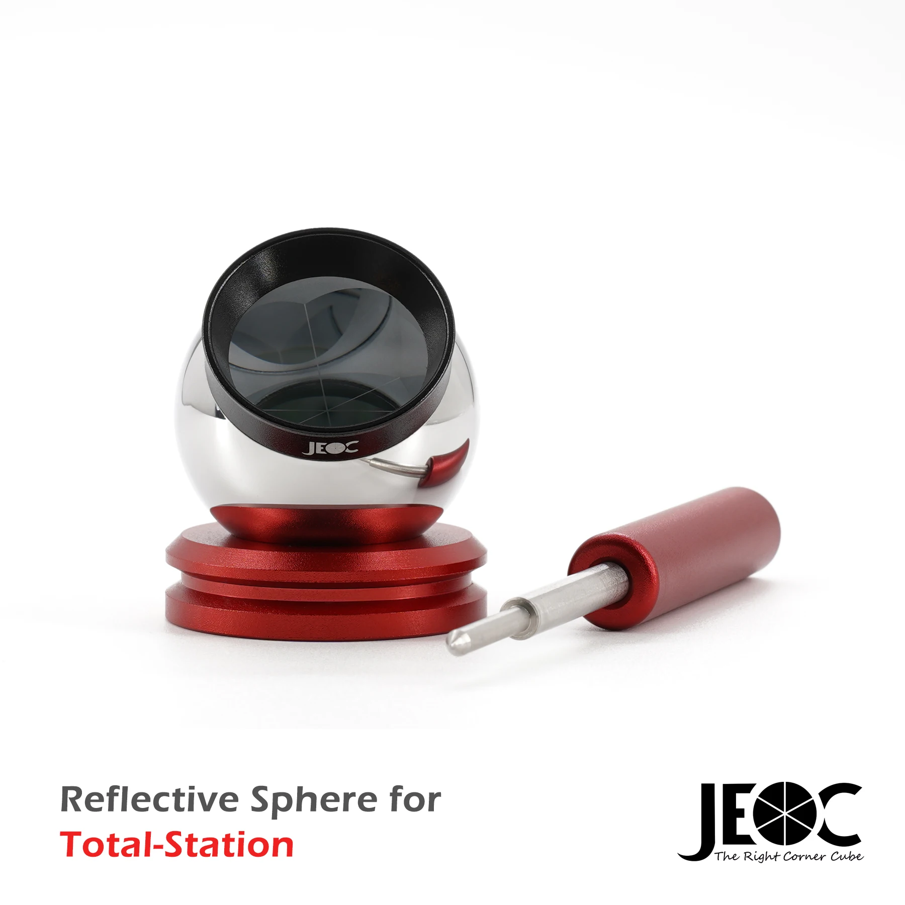 JEOC 1.5inch Reflective Sphere for Total-station, 38.1mm Ball Prism with Magnetic Base, Break Resist